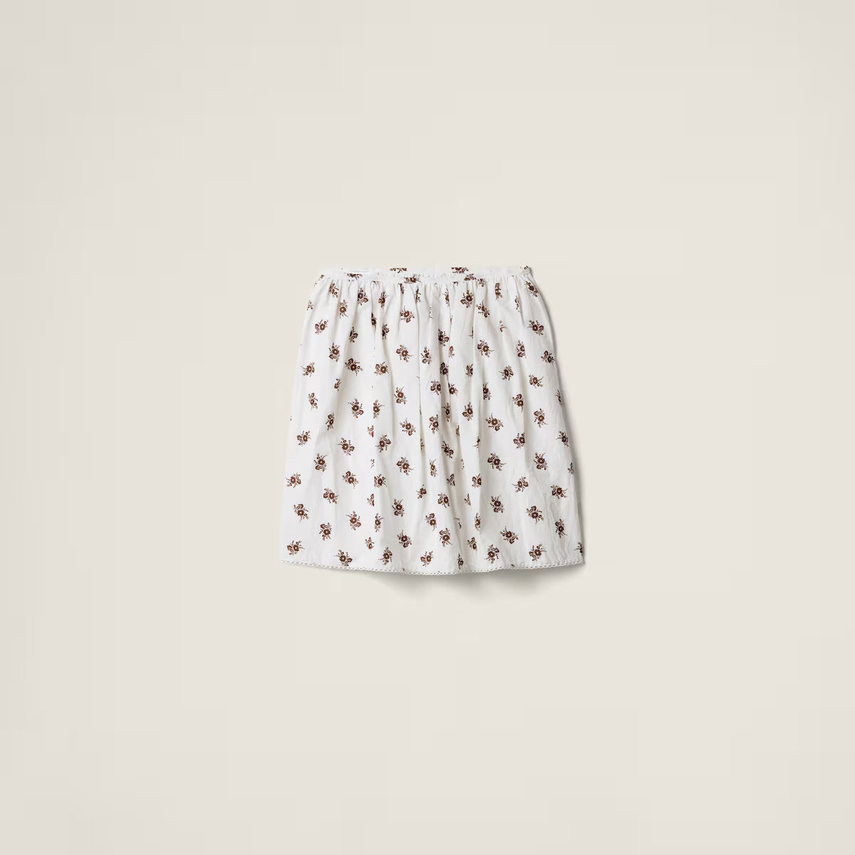 Miu Miu Falda de popelín flameado con estampado
