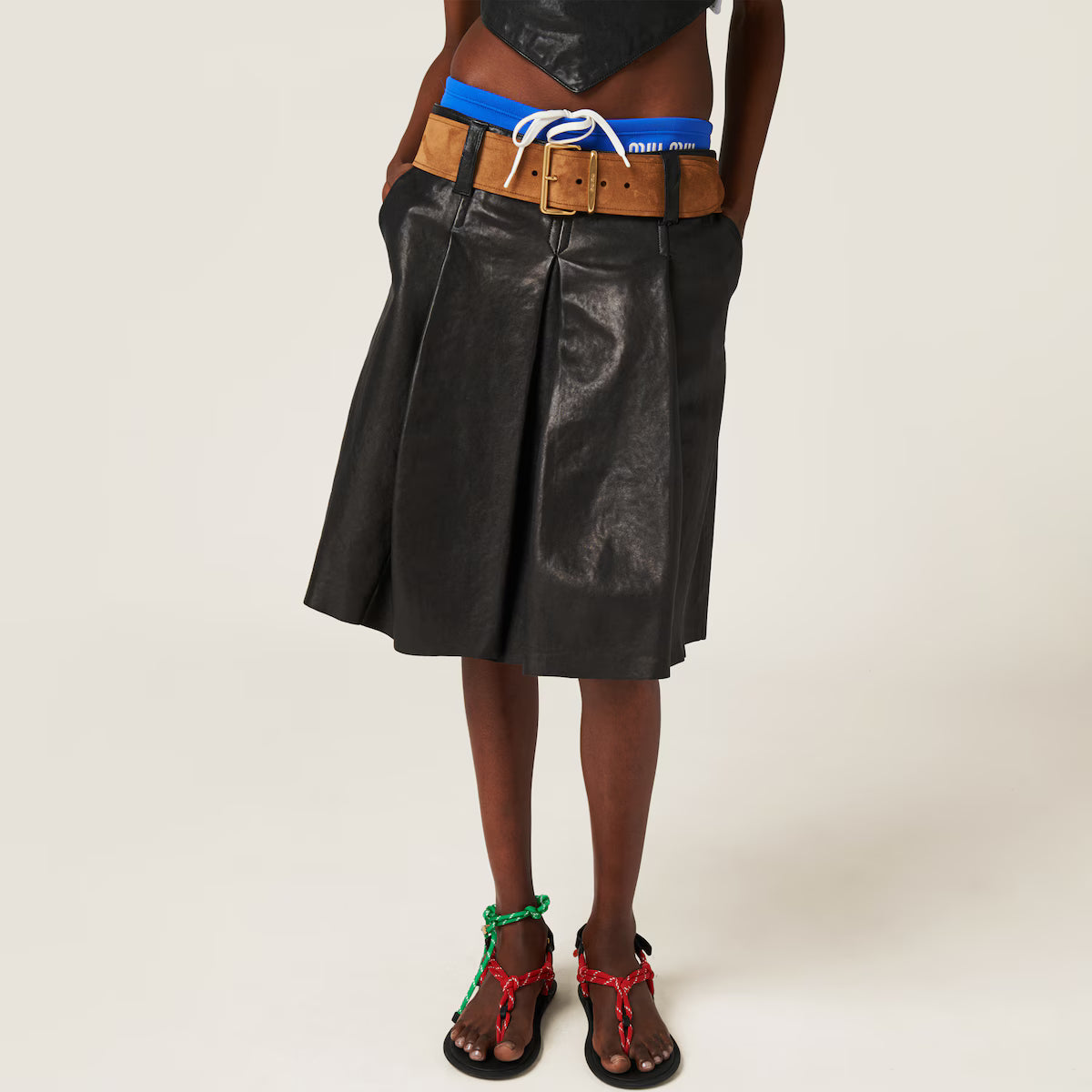 Miu Miu Falda de napa
