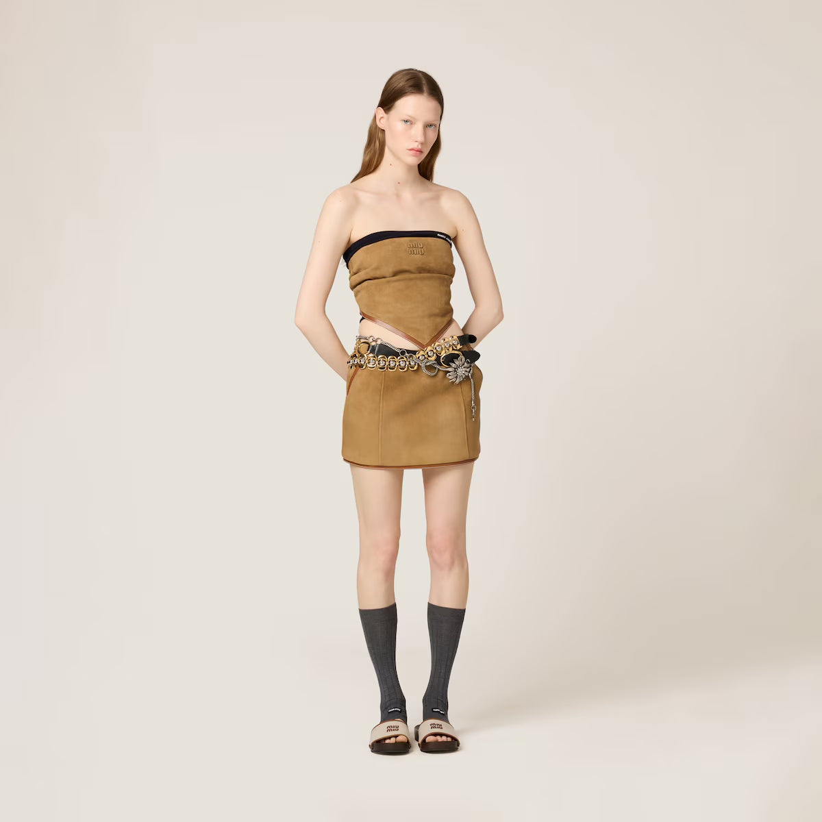 Miu Miu Falda de ante