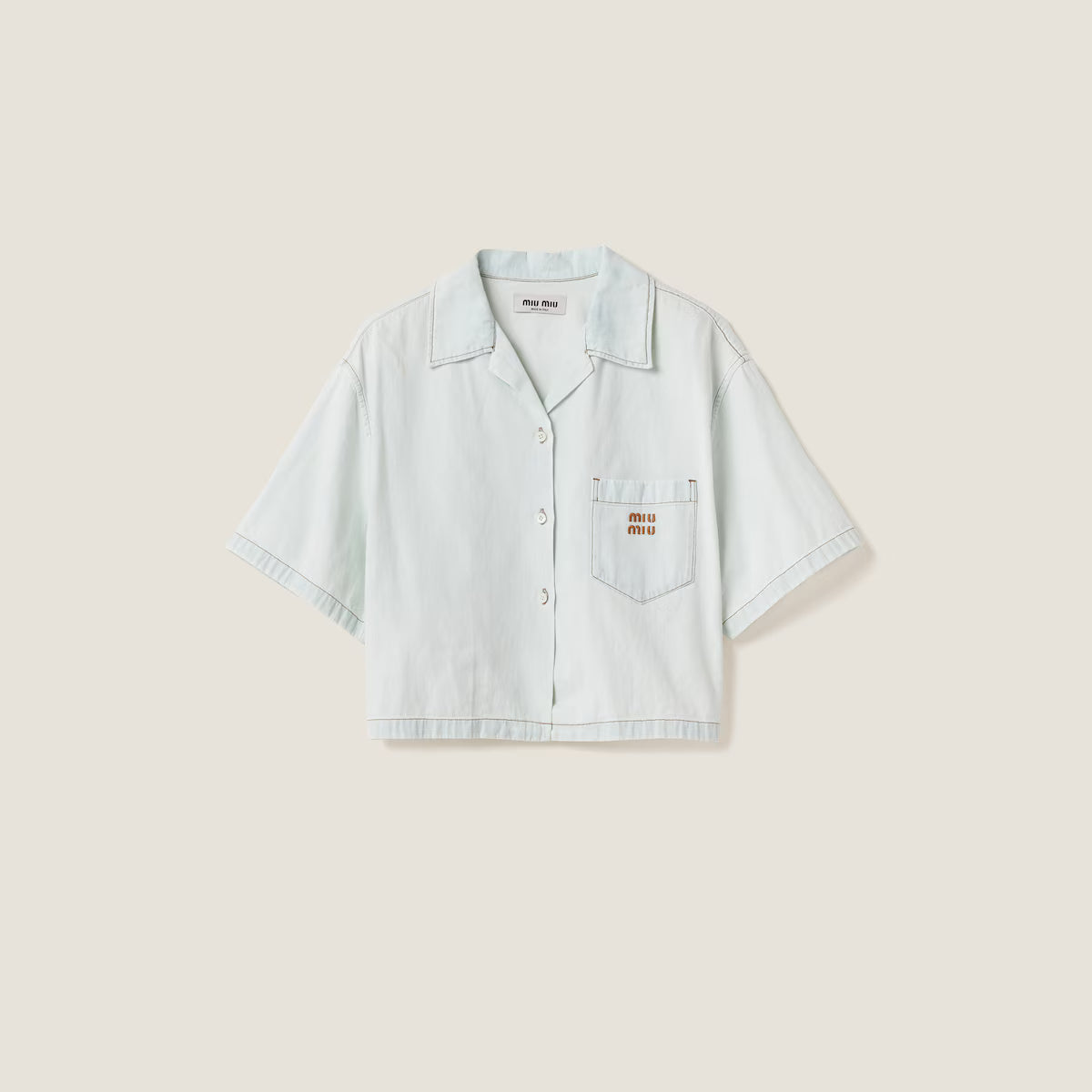 Miu Miu Camisa de denim de cambray