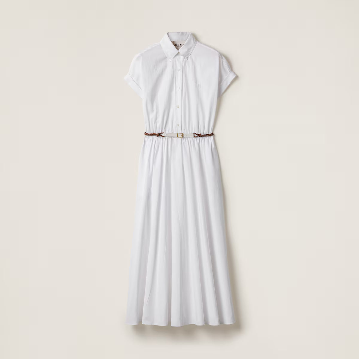 Vestido Miu Miu camisero midi de popelín