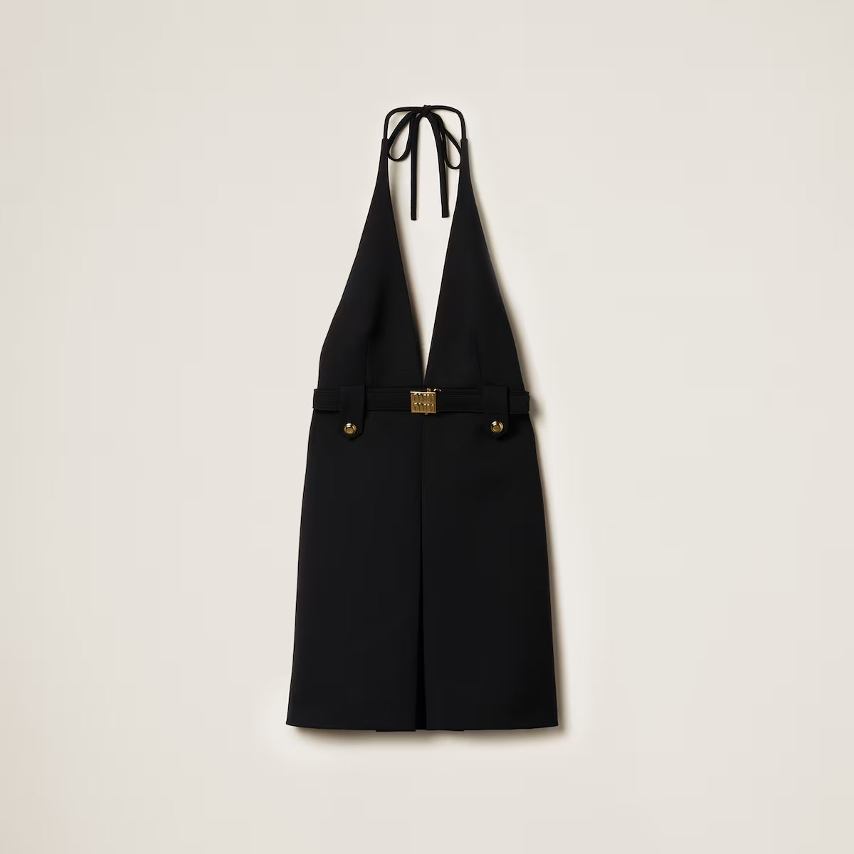 Vestido Miu Miu halter en grain de poudre