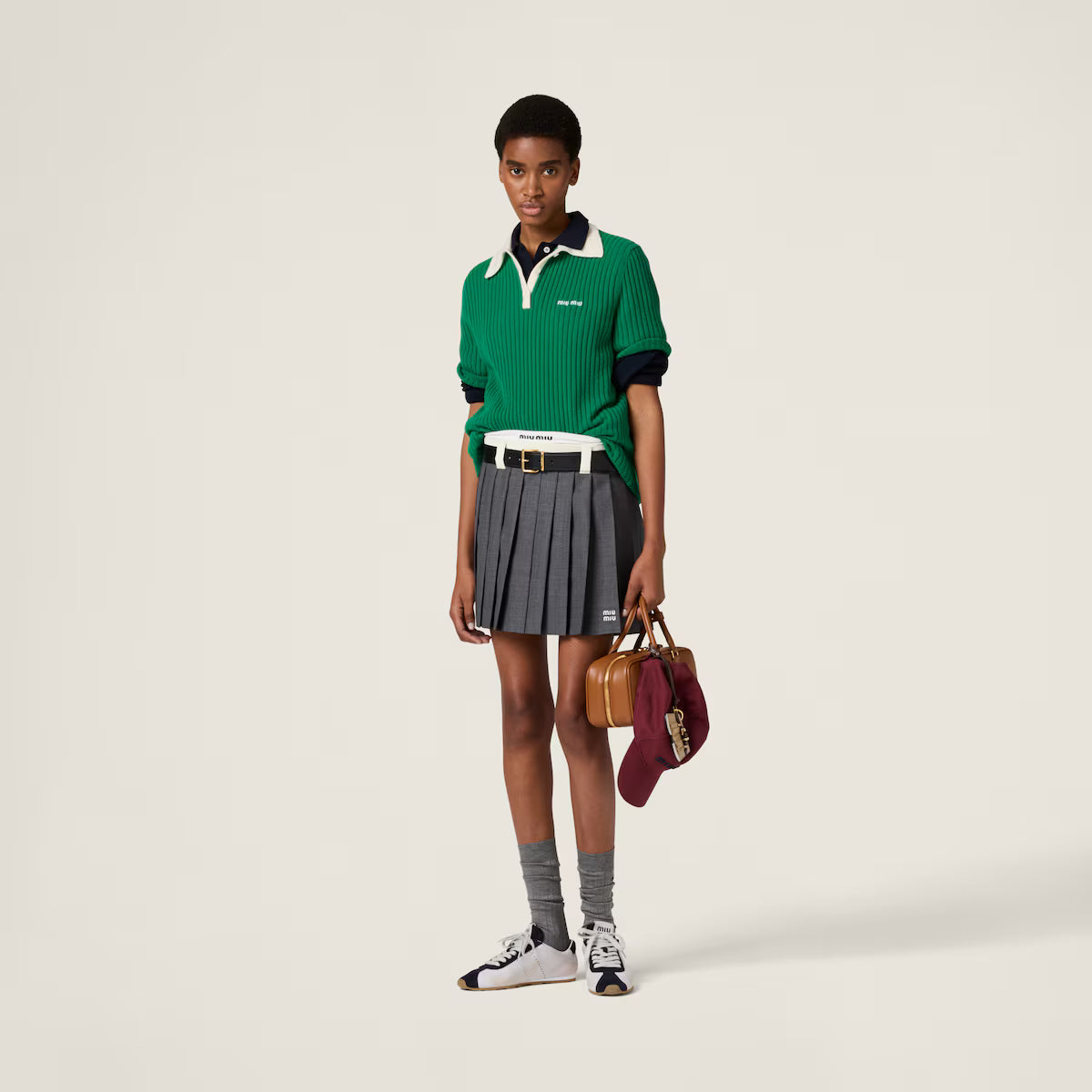 Miu Miu Polo de cachemir acanalado