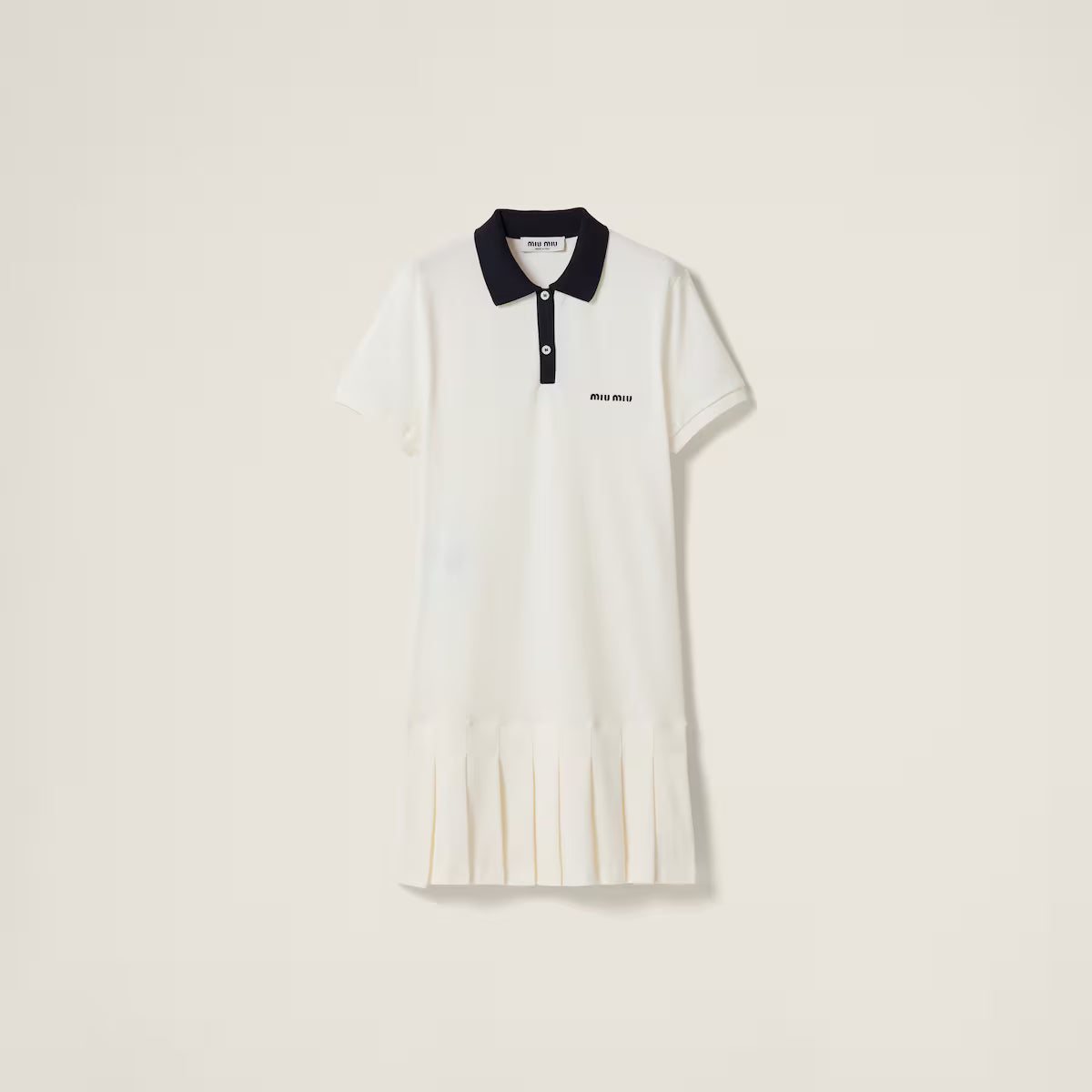 Minivestido Miu Miu en piqué de algodón plisado