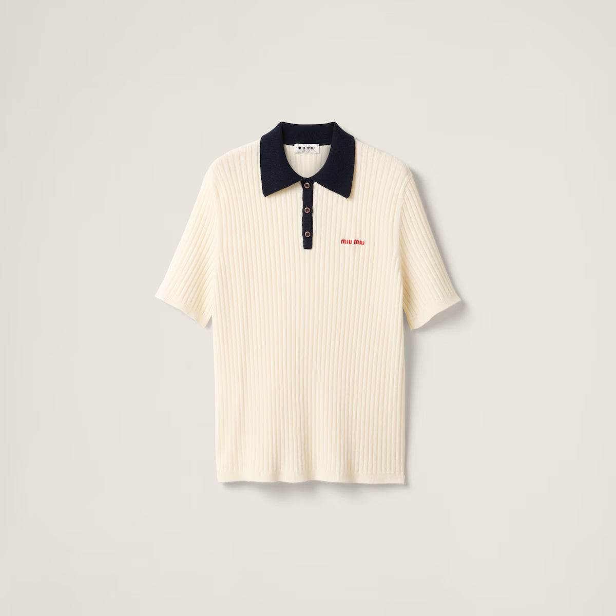 Miu Miu Polo de cachemir acanalado