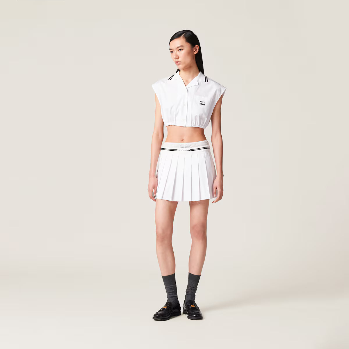 Miu Miu Top de popelín