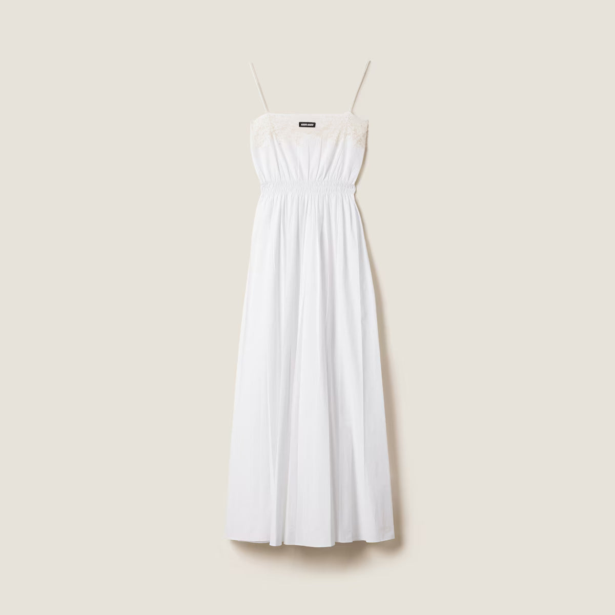Vestido Miu Miu midi de popelín y encaje