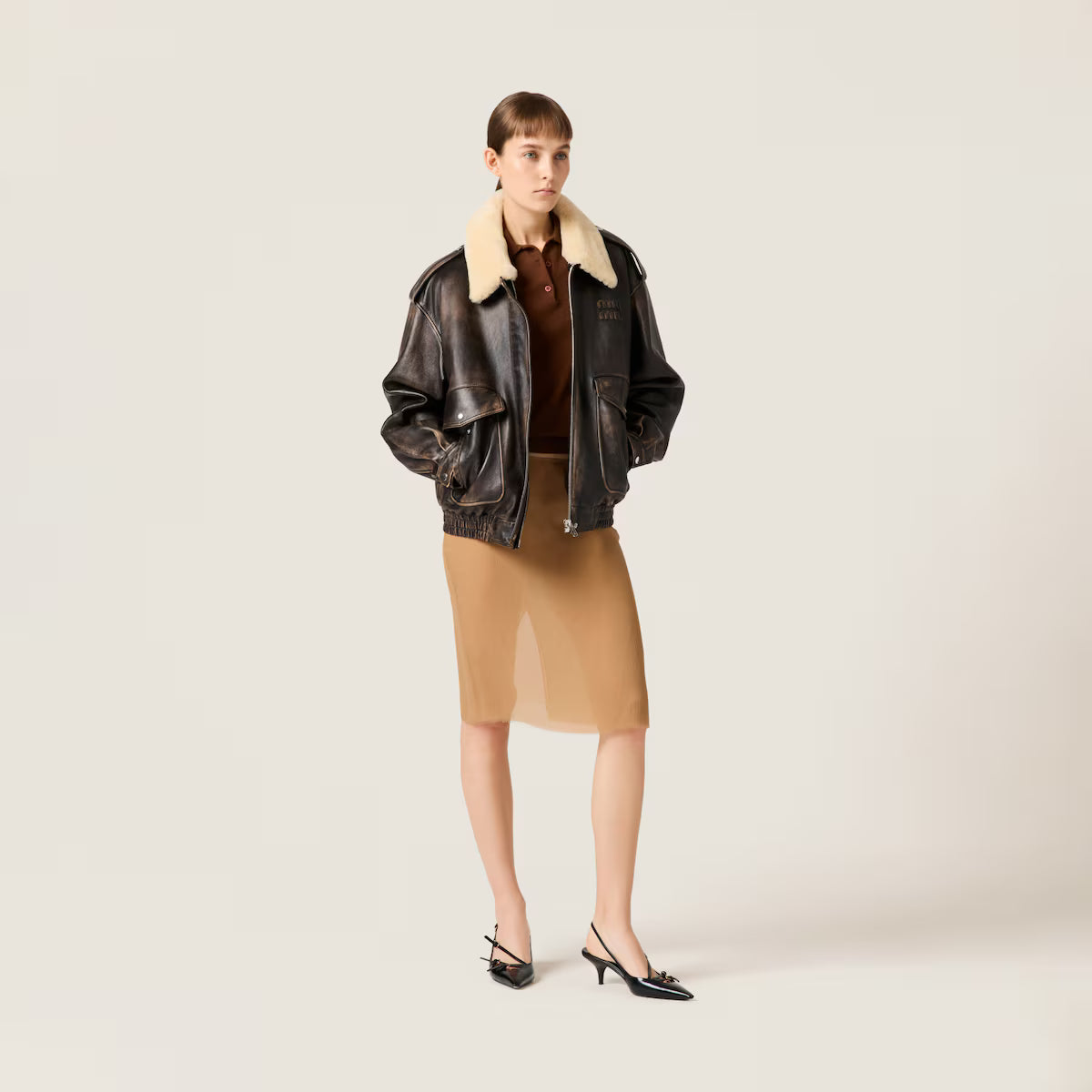 Miu Miu Polo de punto de cachemir