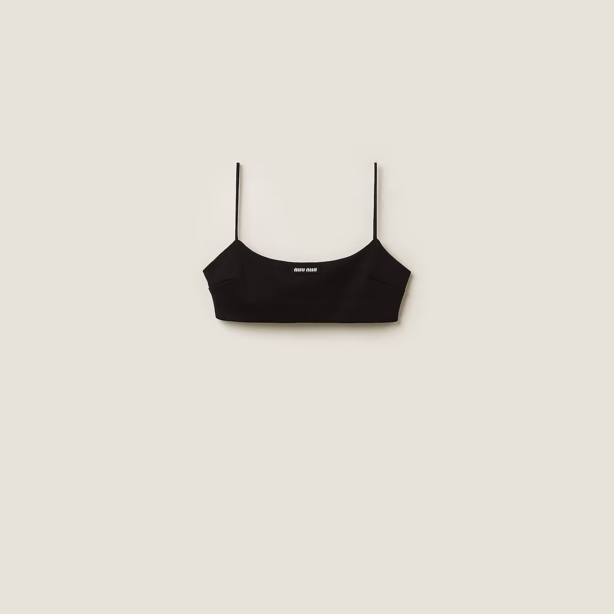 Miu Miu Top de punto elástico con logo