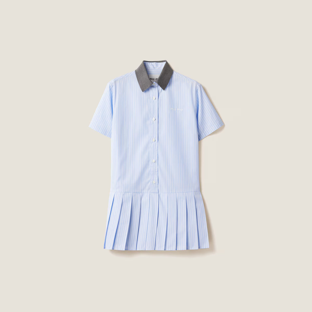 Vestido Miu Miu plisado a rayas