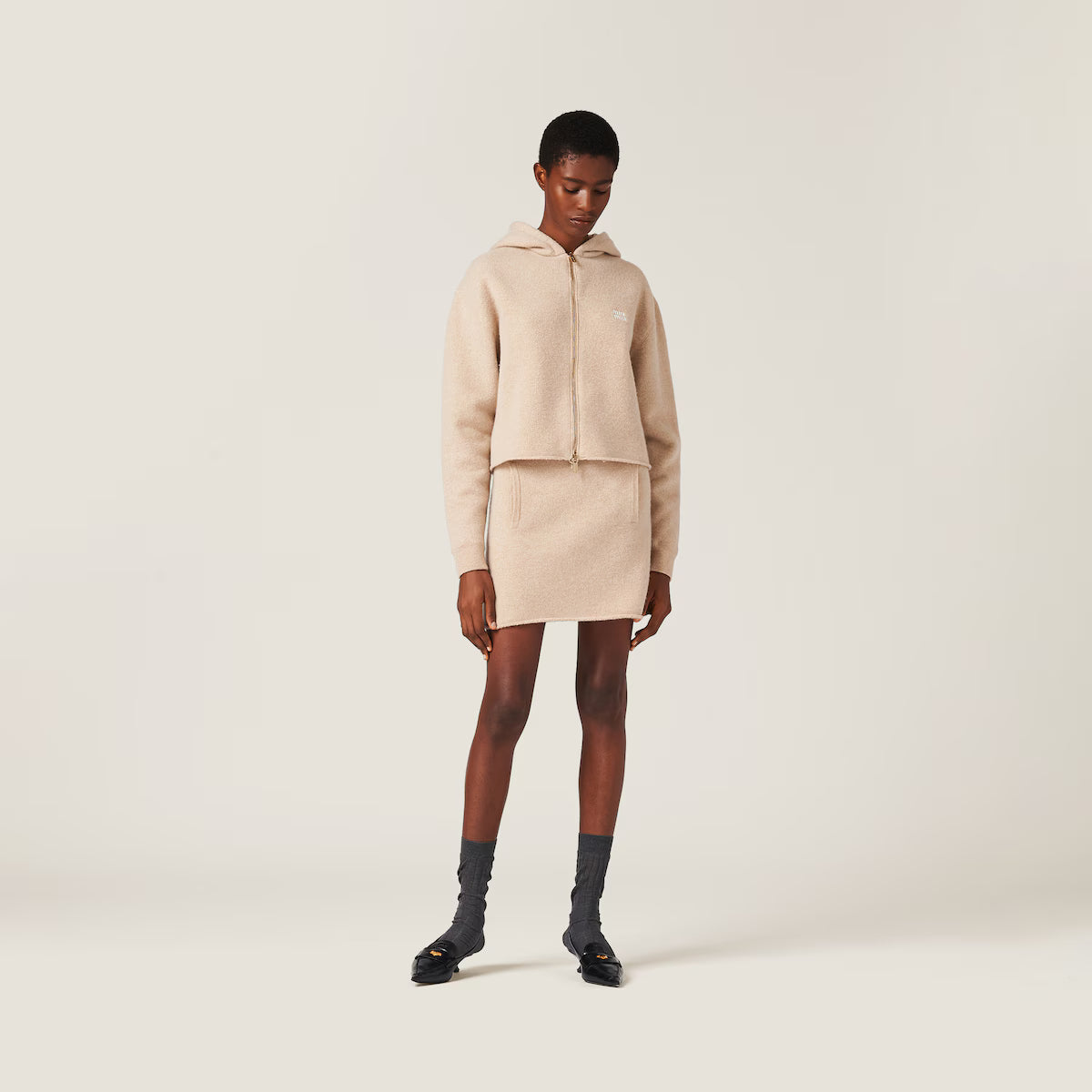 Miu Miu Chaqueta con capucha de lana y cachemir