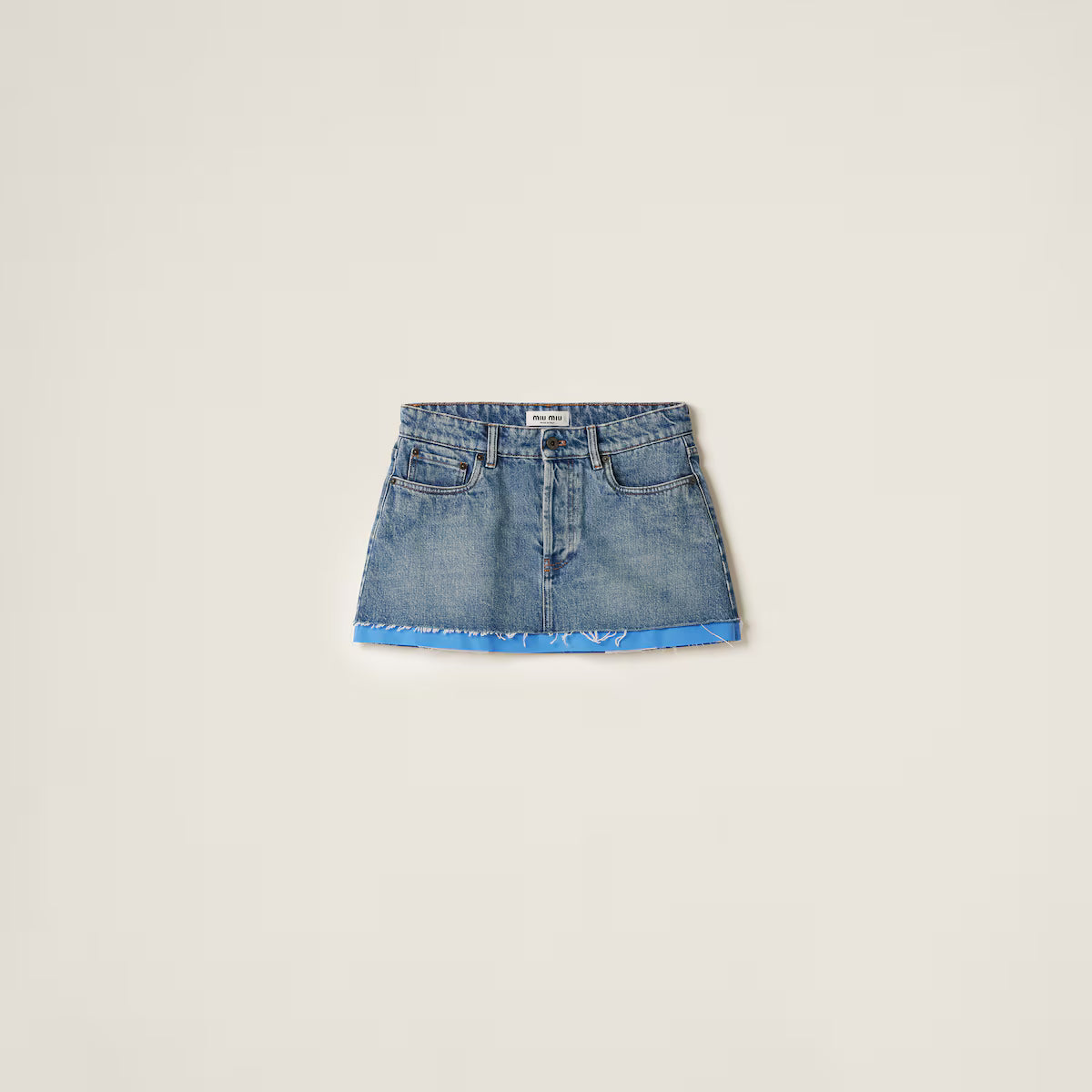 Miu Miu Minifalda en denim y popelín