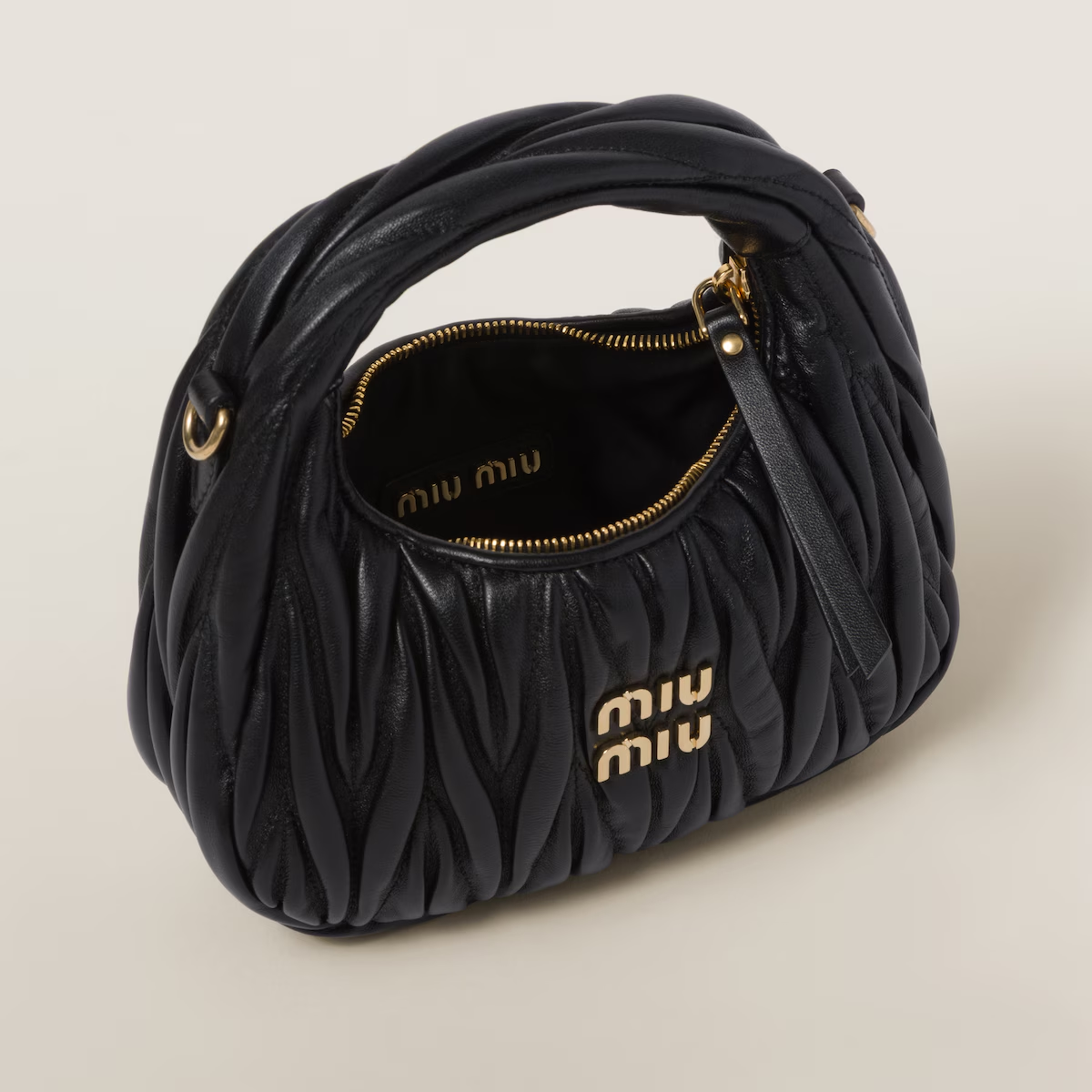 Miu Miu Minibolso hobo Wander de napa Matelassé