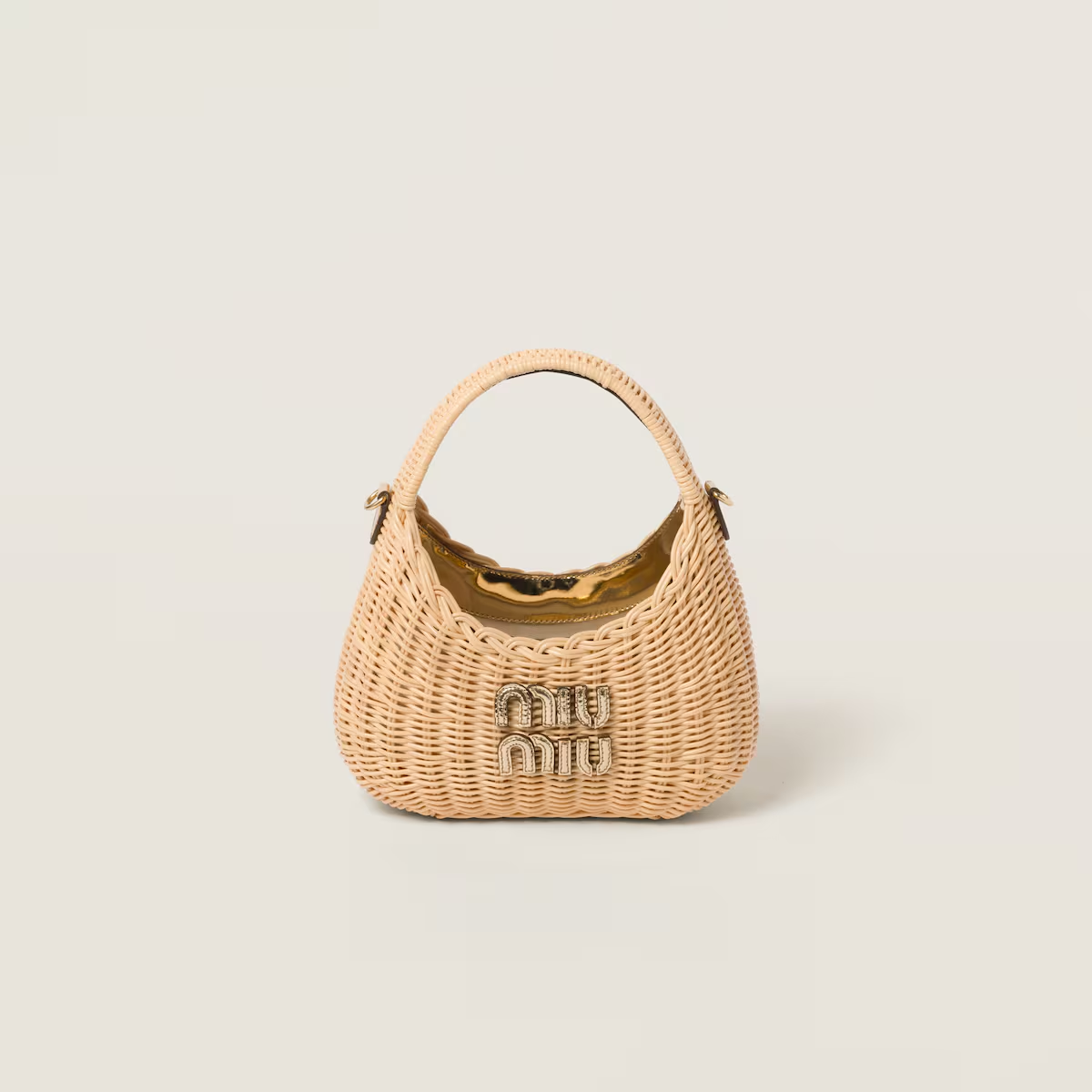 Miu Miu Bolso hobo Wander de hilo efecto rafia tejida con detalles de piel