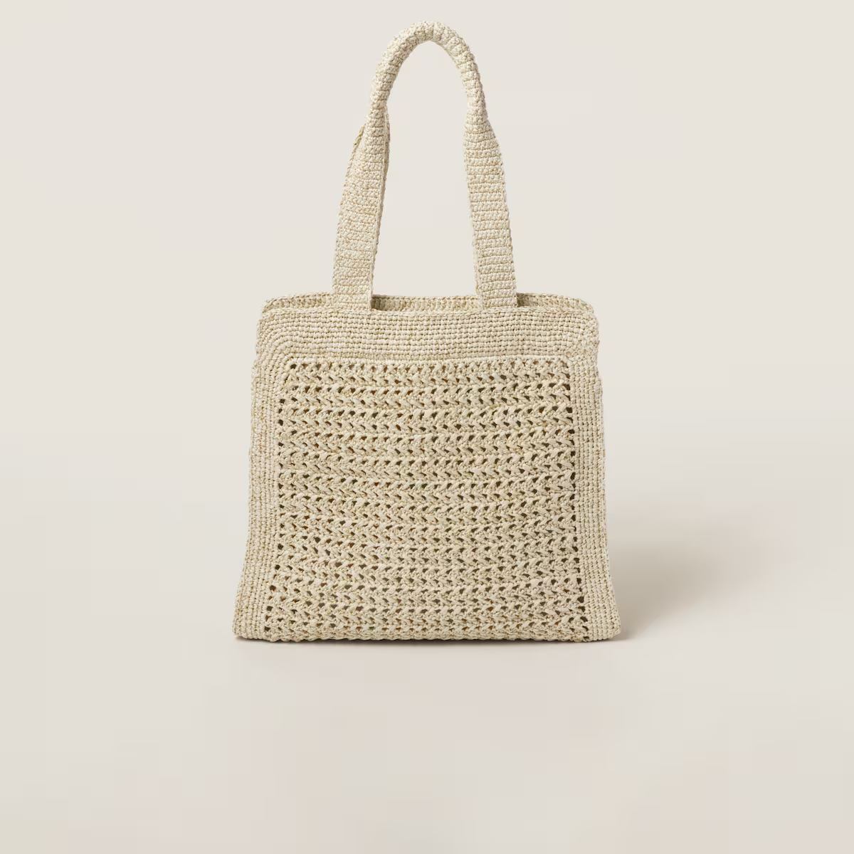 Miu Miu Bolso tote de hilo efecto rafia tejida con lúrex