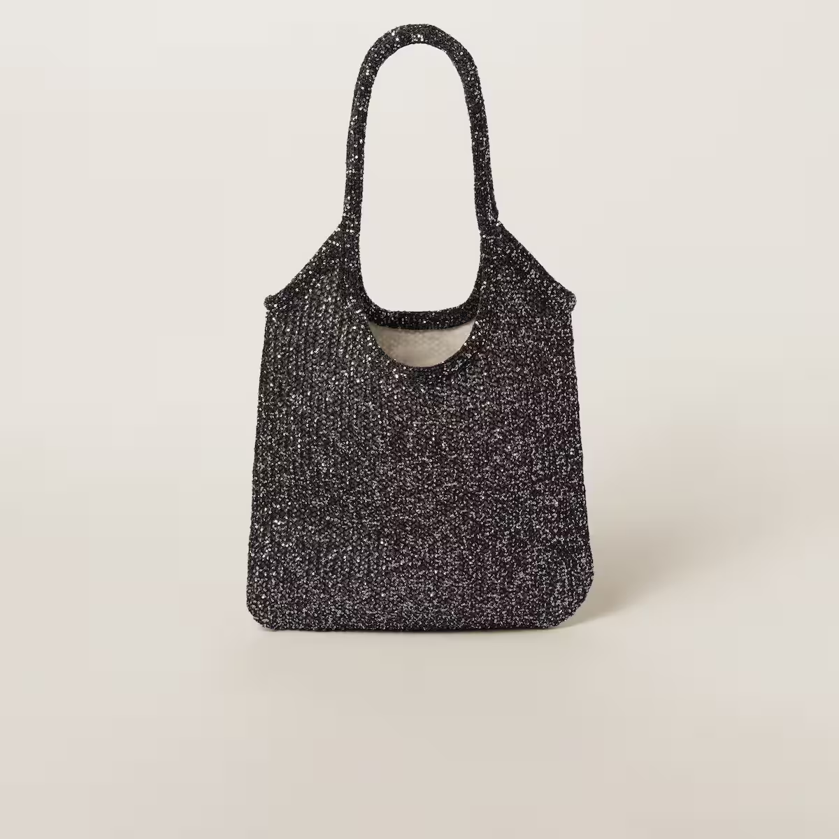 Miu Miu Bolso tote de malla con lentejuelas