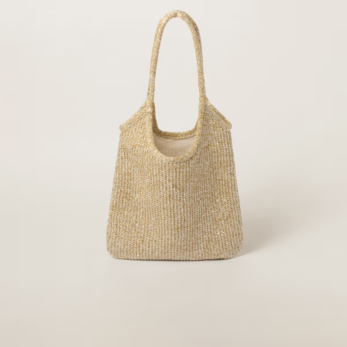 Miu Miu Bolso tote de malla con lentejuelas
