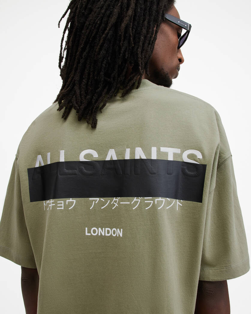 Playera ALLSAINTS Redact Oversized Embroidered Logo