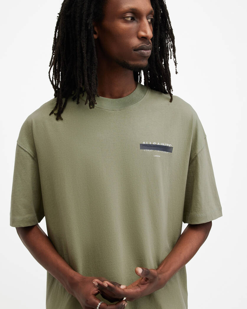 Playera ALLSAINTS Redact Oversized Embroidered Logo
