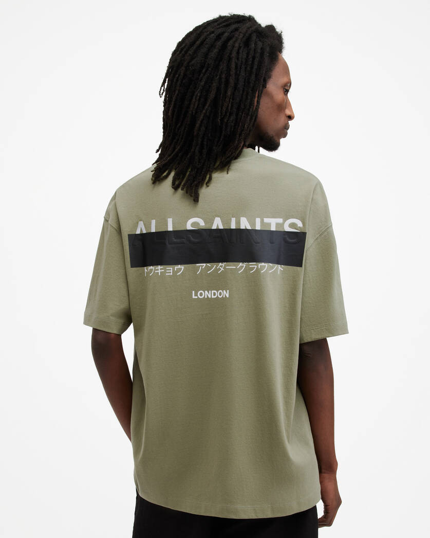 Playera ALLSAINTS Redact Oversized Embroidered Logo