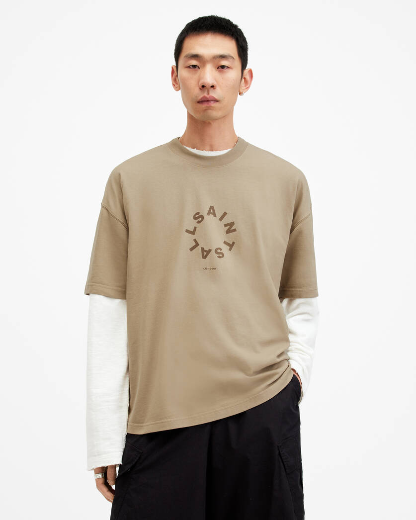 Playera ALLSAINTS Tierra Oversized Crew Neck Logo