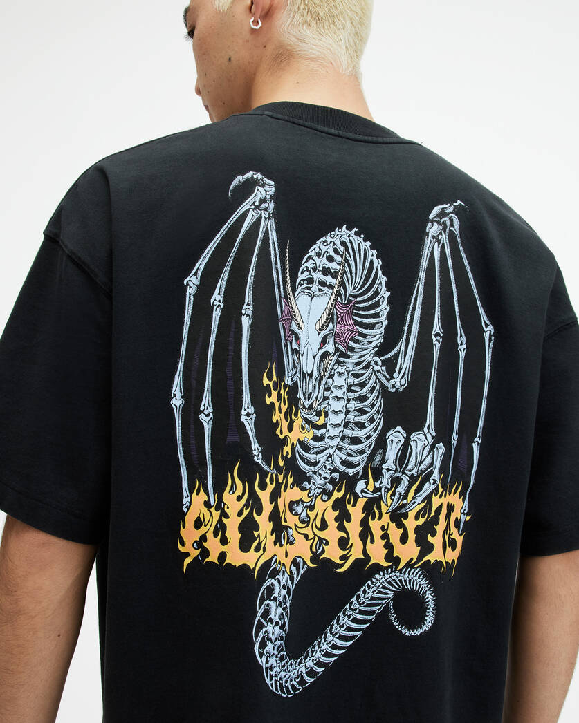 Playera ALLSAINTS Dragon Skull Printed Oversized