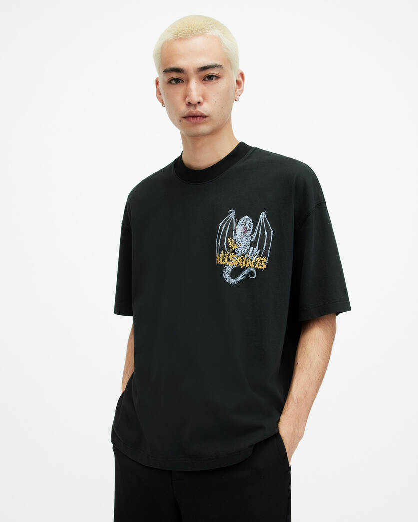 Playera ALLSAINTS Dragon Skull Printed Oversized