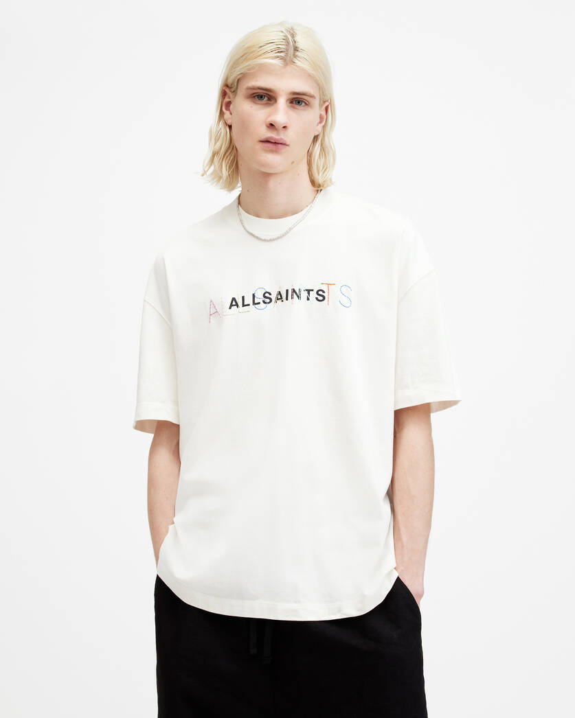 Playera ALLSAINTS Nevada Oversized Logo Crew Neck