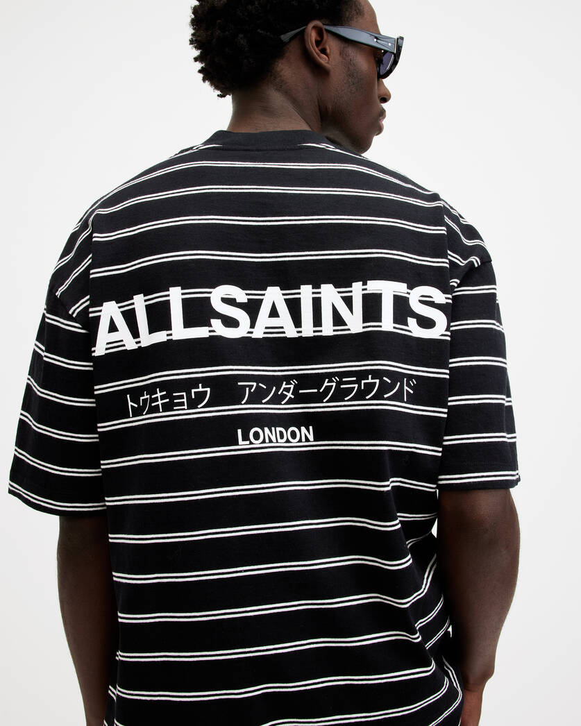 Playera ALLSAINTS Underground Oversized Striped