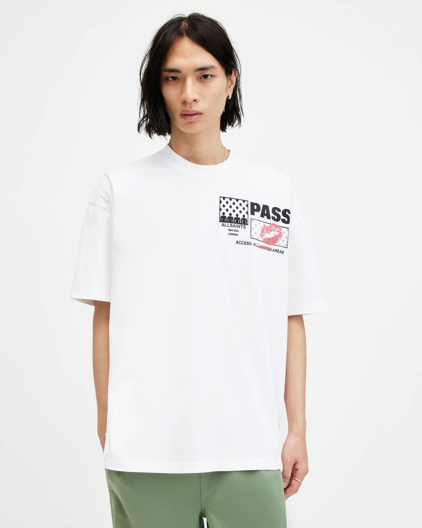 Playera ALLSAINTS Pass Graphic Print Oversized