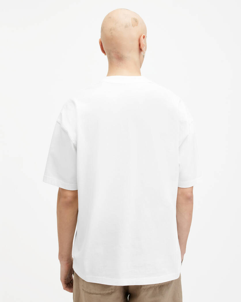 Playera ALLSAINTS Cutout Oversized Logo Crew Neck