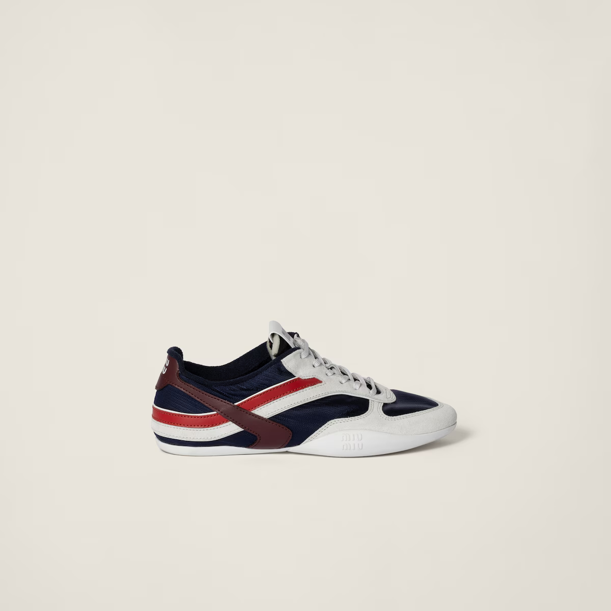 Miu Miu Gymnasium technical fabric and suede sneakers