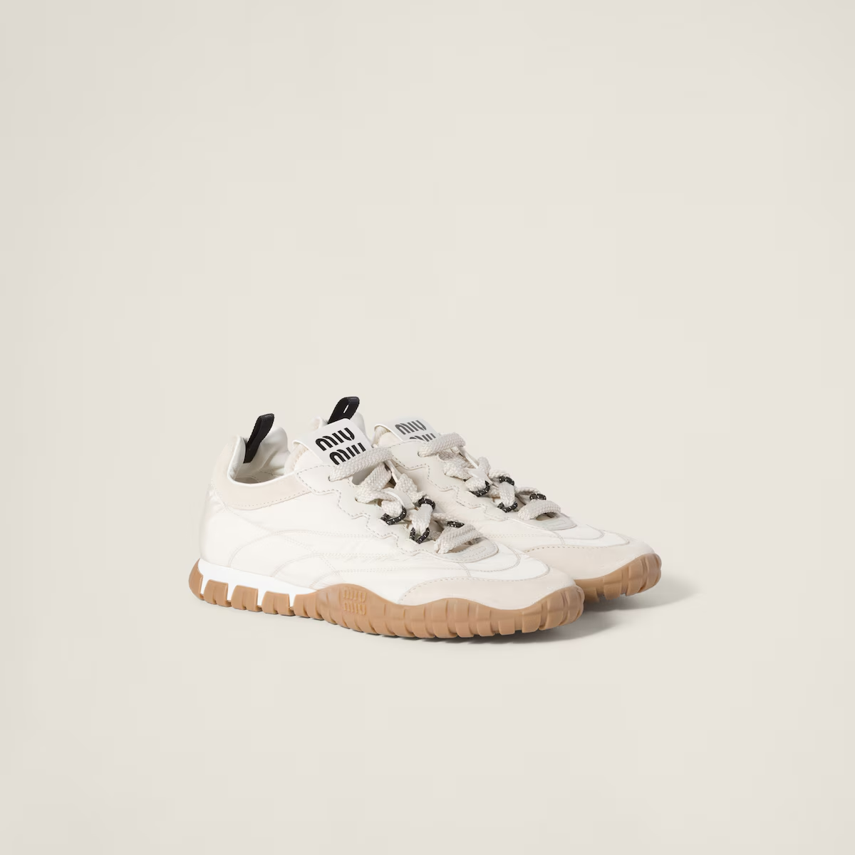 Miu Miu Tyre technical fabric and suede sneakers