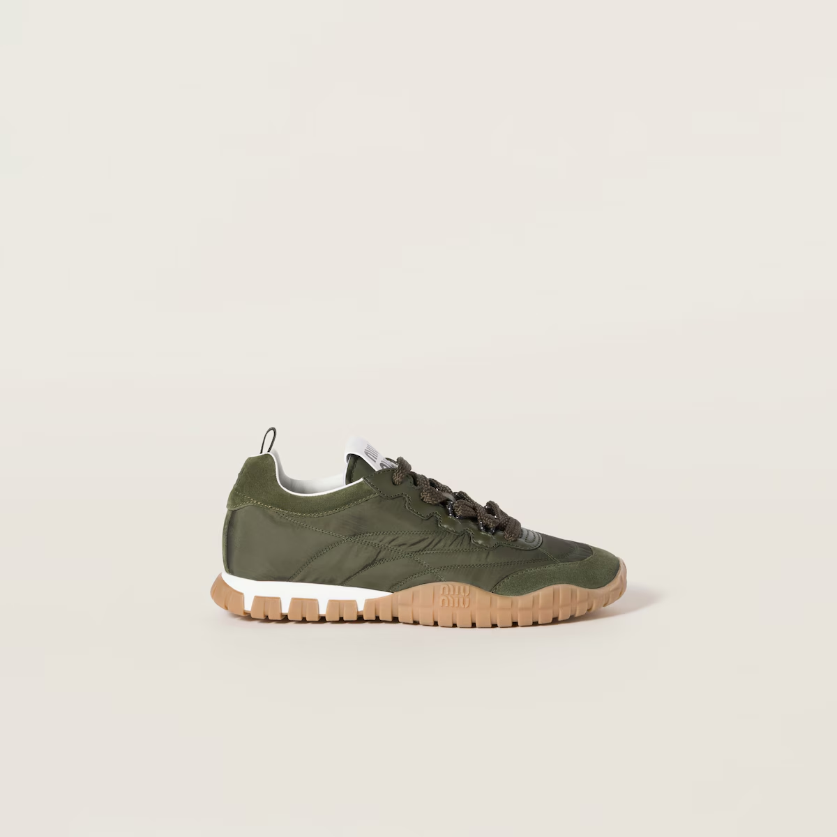 Miu Miu Tyre technical fabric and suede sneakers