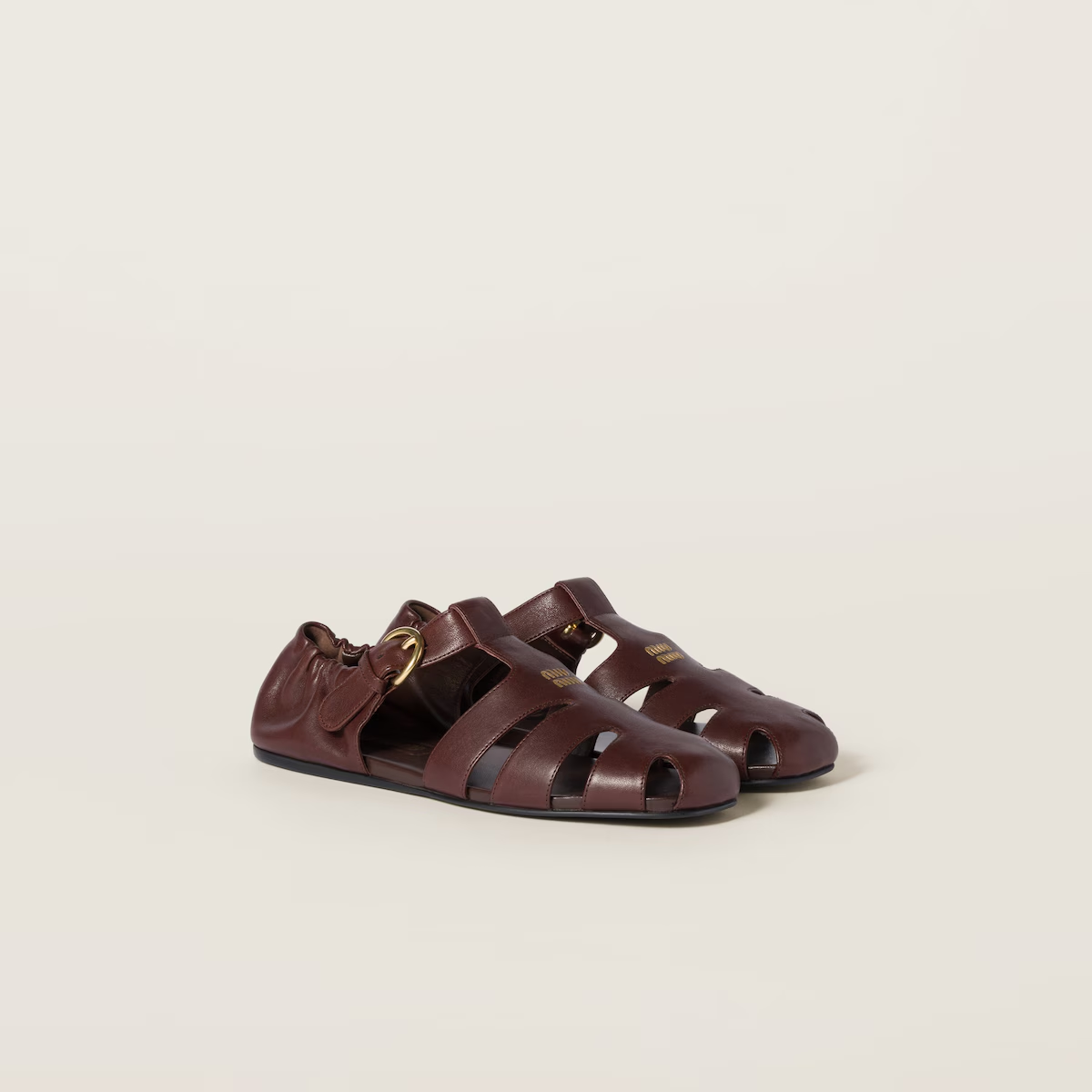 Miu Miu Ruches nappa leather fisherman's sandals