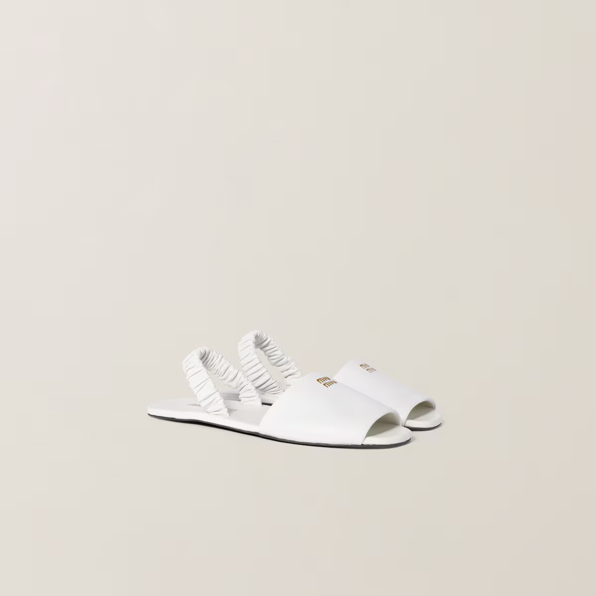 Miu Miu Ruches nappa leather sandals