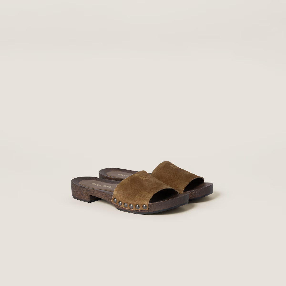 Miu Miu Faded suede clogs