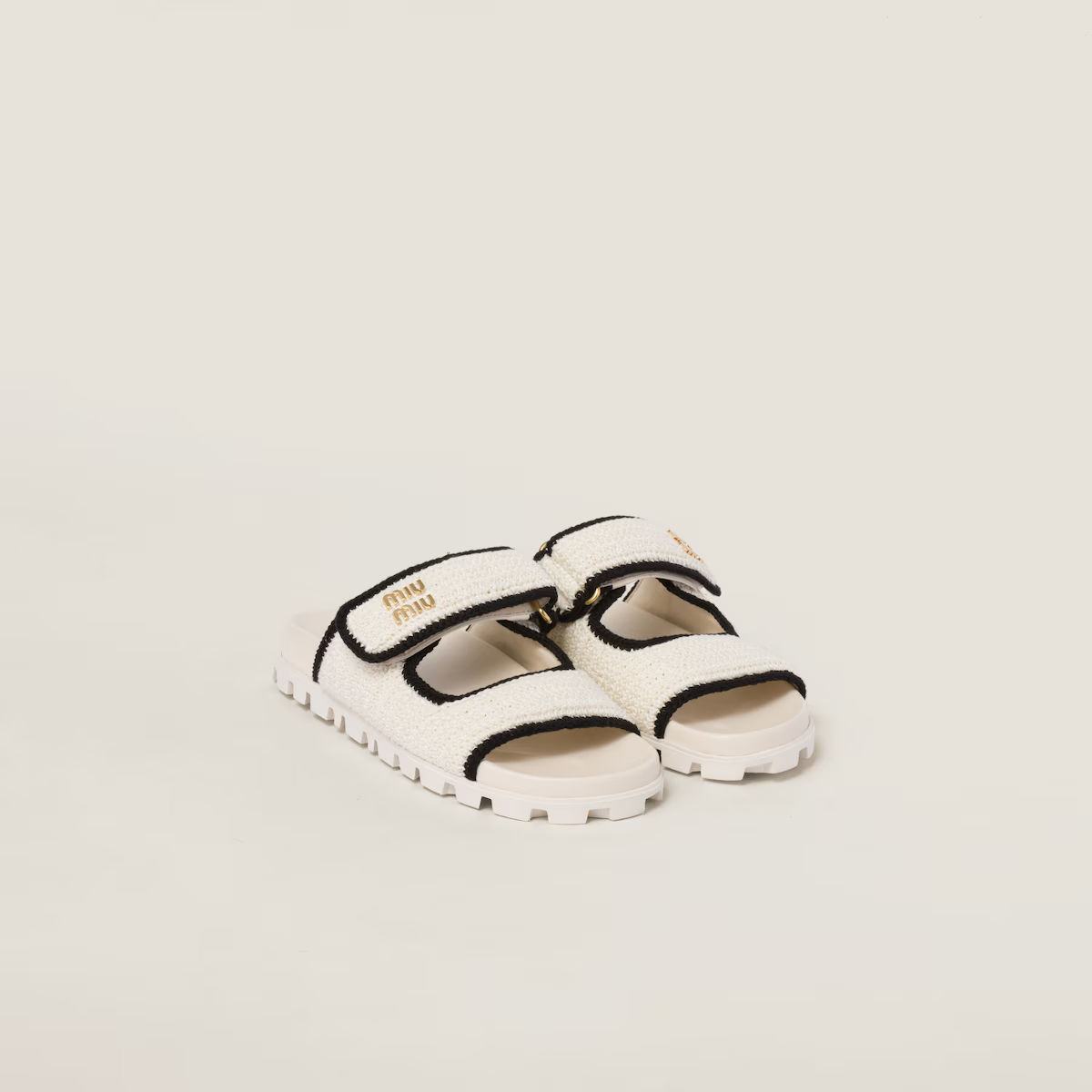 Miu Miu Crochet knit slides