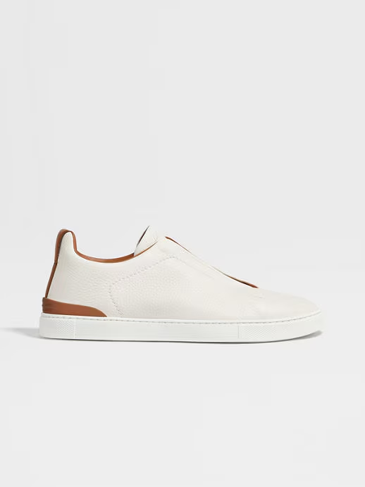Tenis Triple Stitch™ en Piel de Ciervo Blanco Marfil