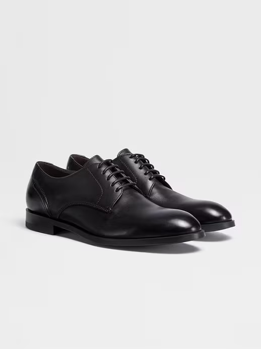 Zapatos Derby Siena Flex en Piel Cepillada Color Negro