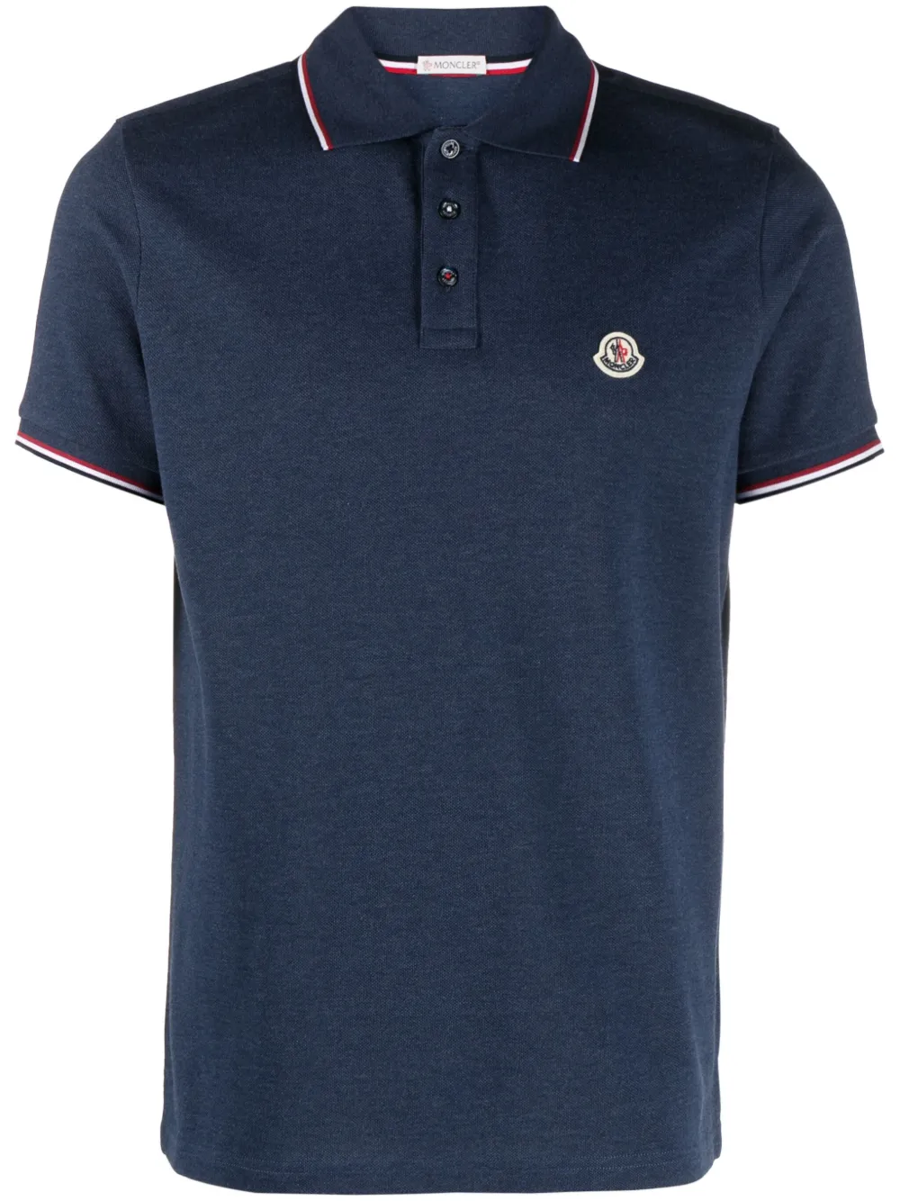 Moncler playera tipo polo con parche del logo