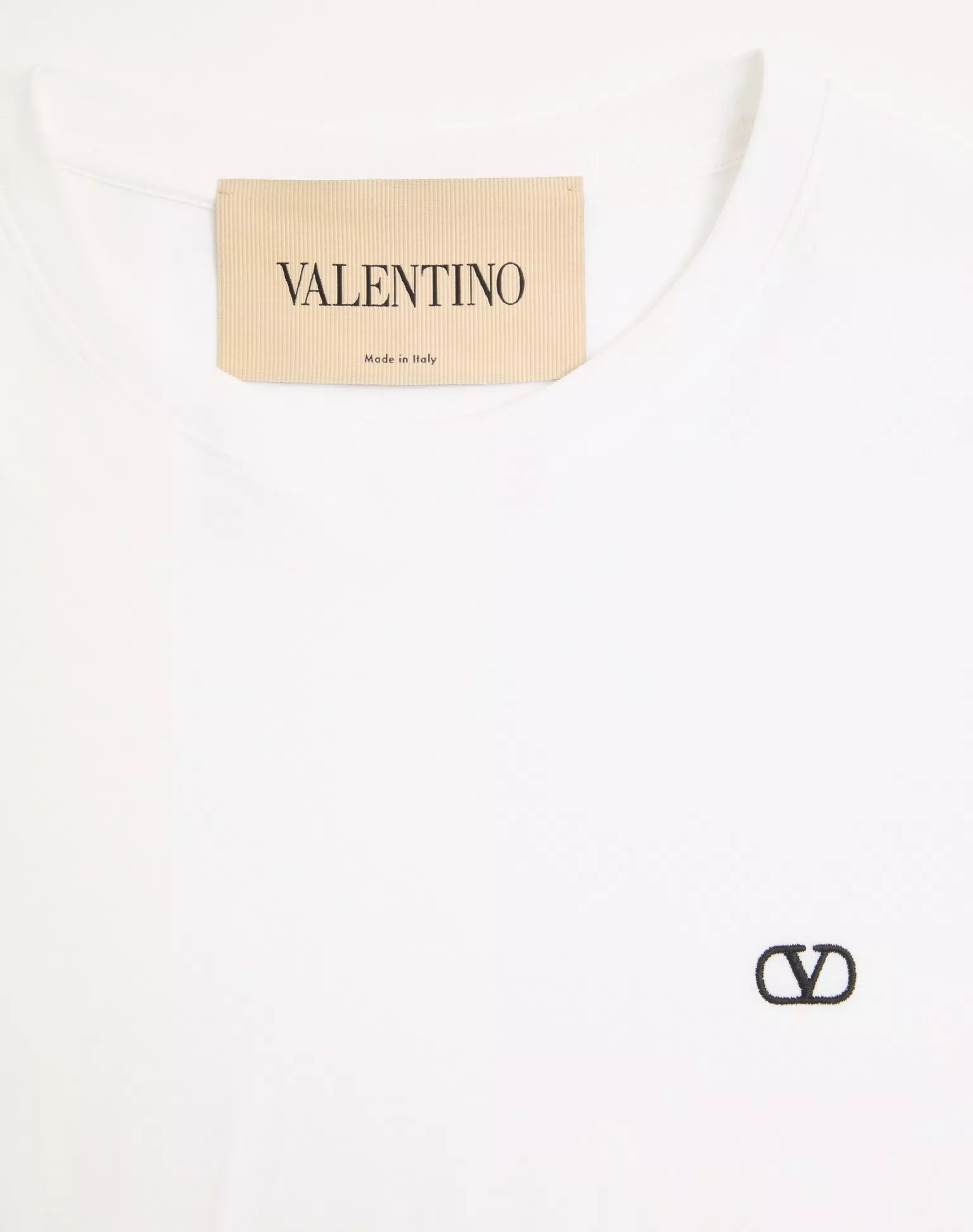 Valentino Cotton T-Shirt With VLogo Embroidery