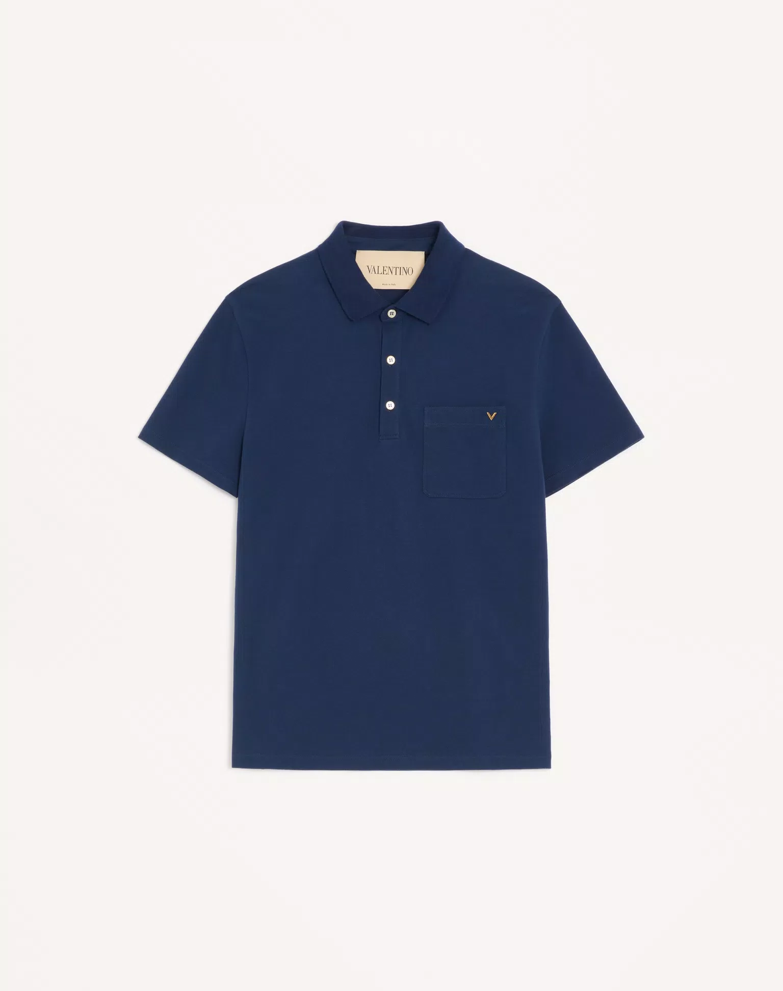 Valentino Polo Shirt In Cotton Piquet With Vgold