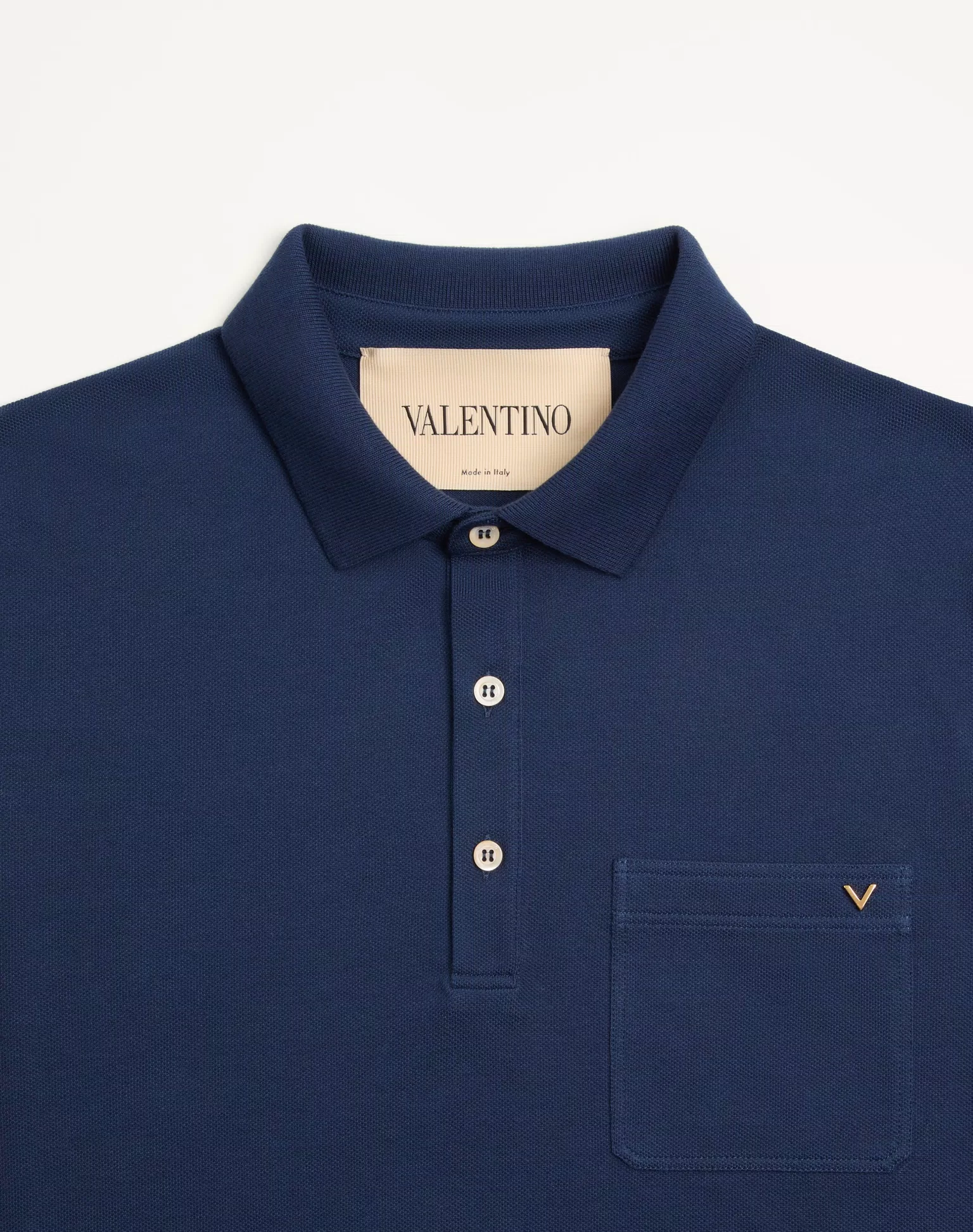 Valentino Polo Shirt In Cotton Piquet With Vgold