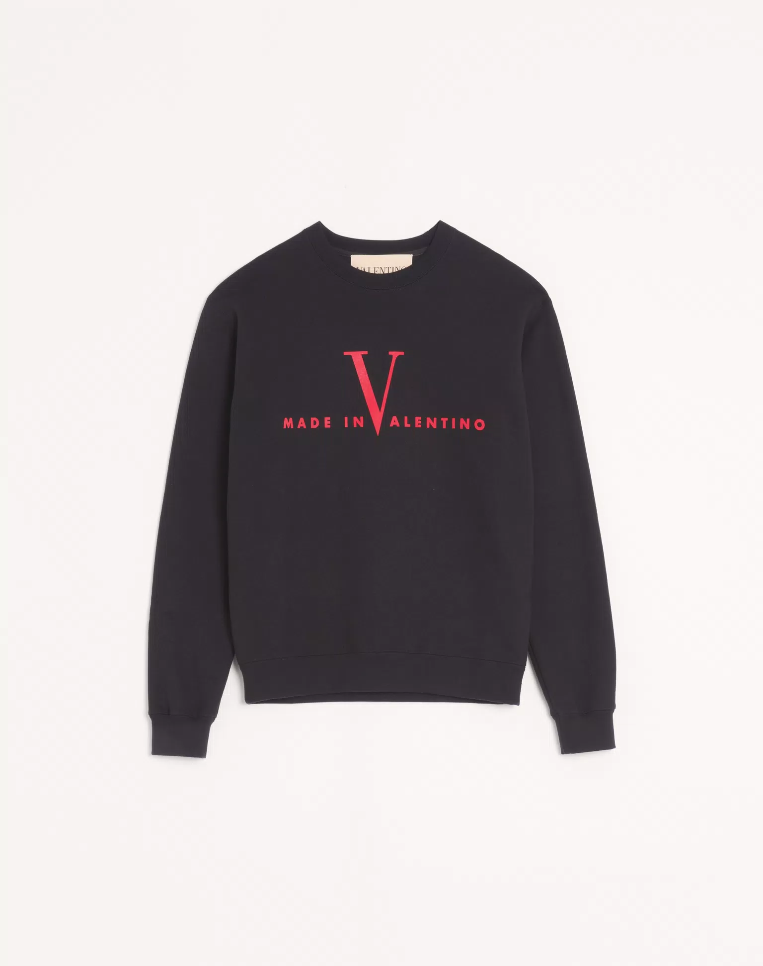 Valentino Cotton Crewneck Sweatshirt With Made In Valentino Print