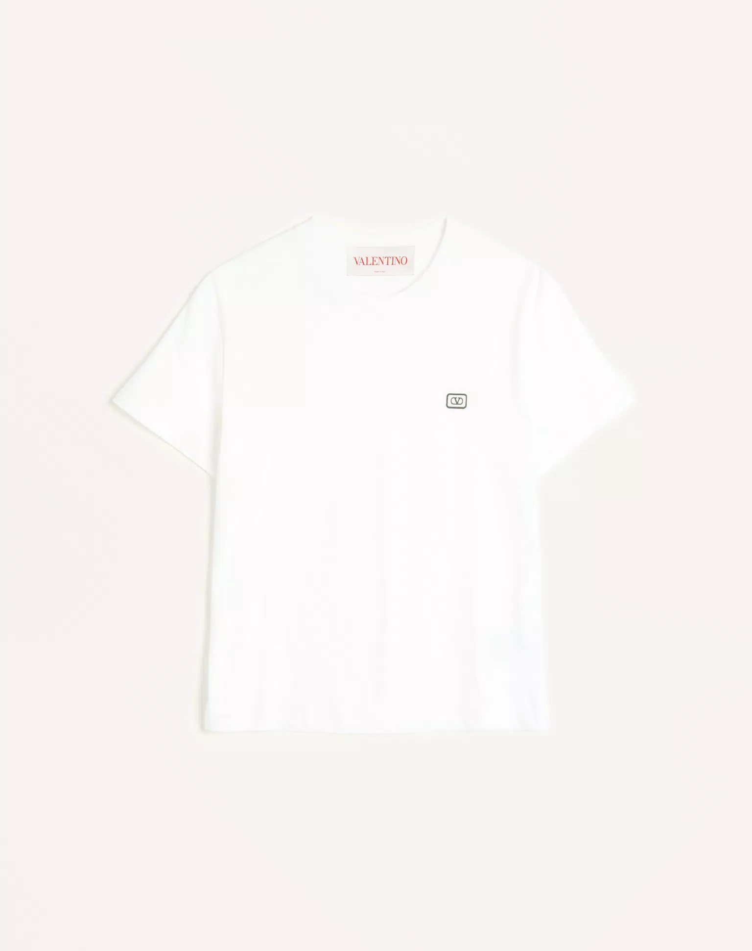 Valentino Cotton T-Shirt With VLogo Patch