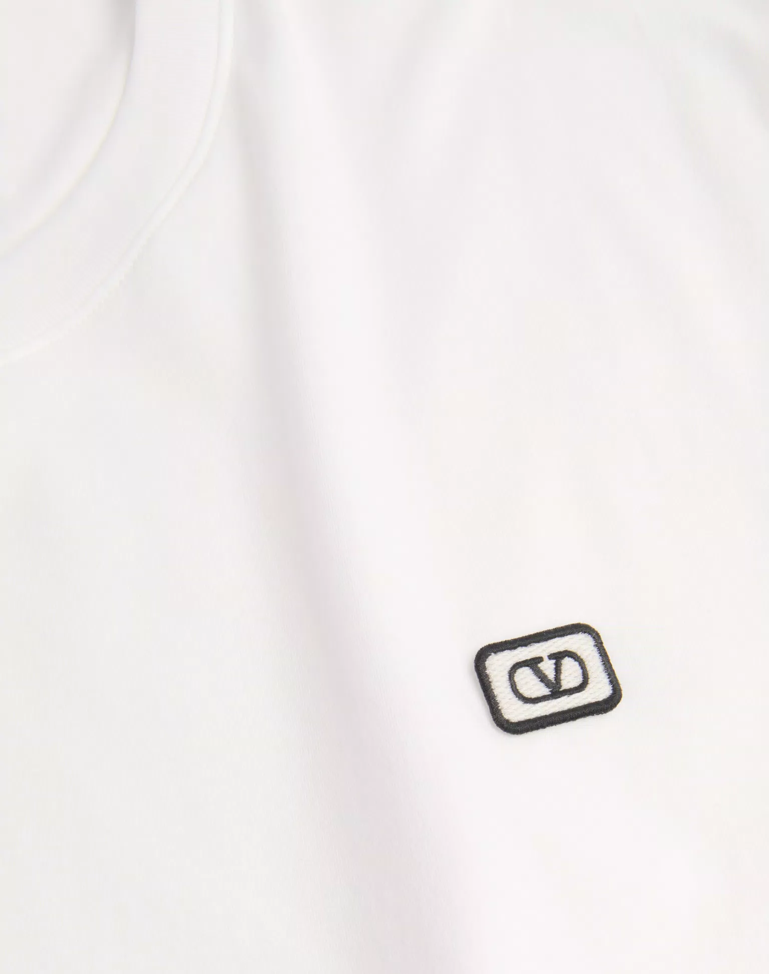 Valentino Cotton T-Shirt With VLogo Patch