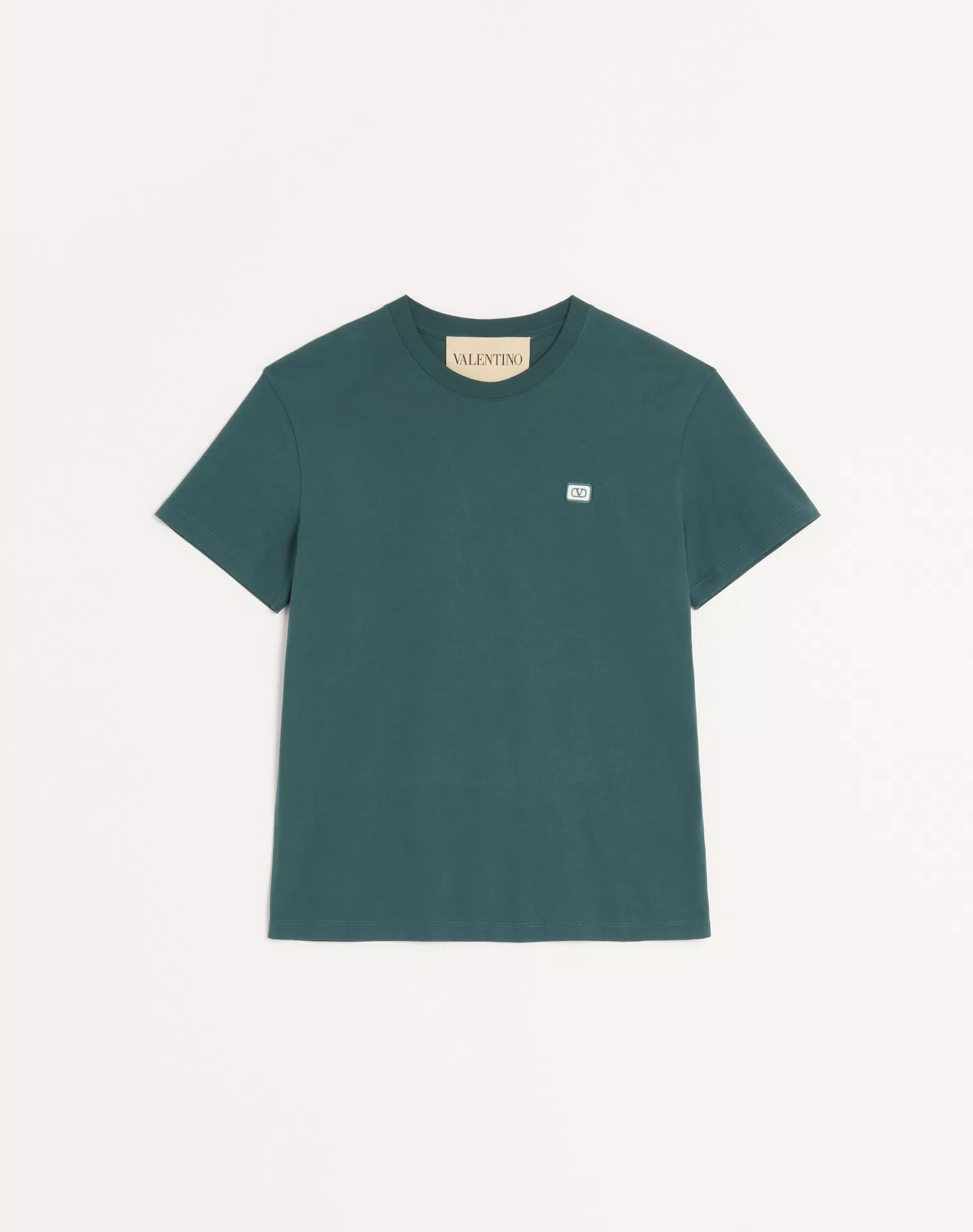 Valentino Cotton T-Shirt With VLogo Patch