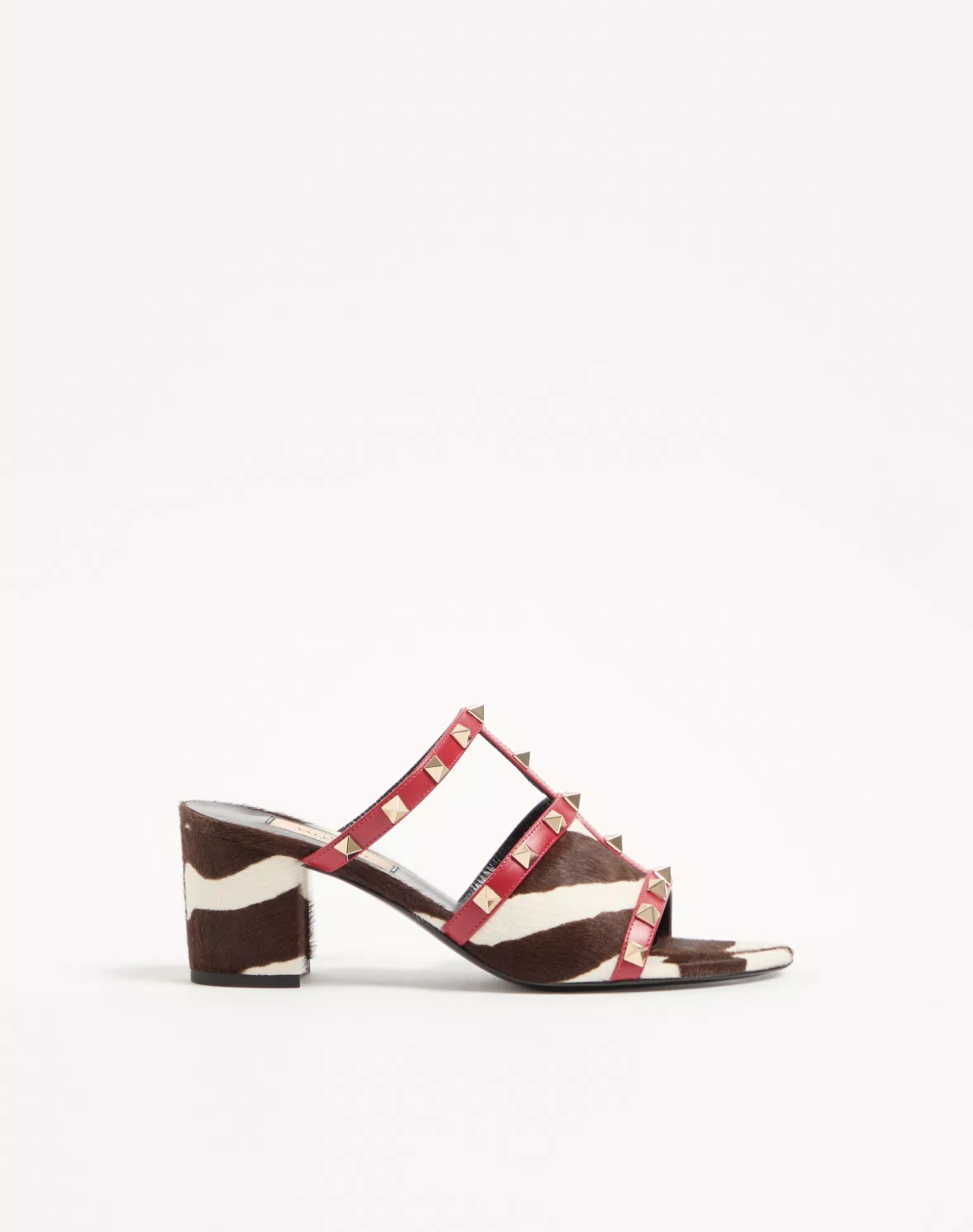Valentino Rockstud Calfskin Leather Slide Sandal 60 Mm