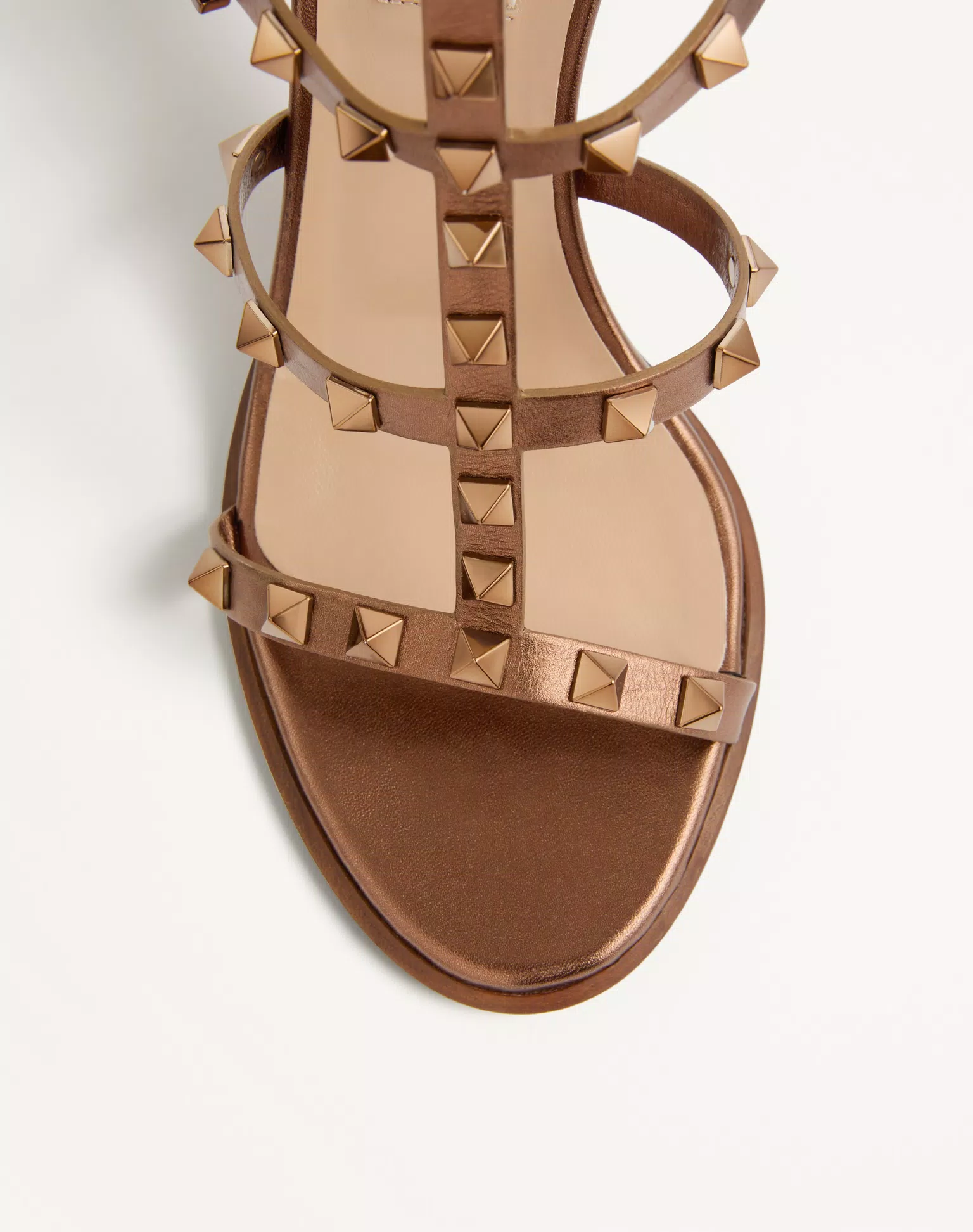 Valentino Rockstud Metallic Calfskin Ankle Strap Sandal 90 Mm